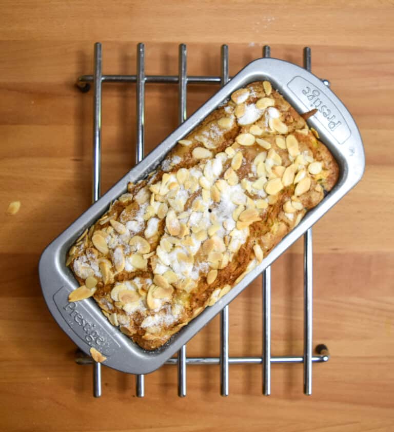 Nectarine Bread with Blueberries and Almonds Waiting for Blancmange