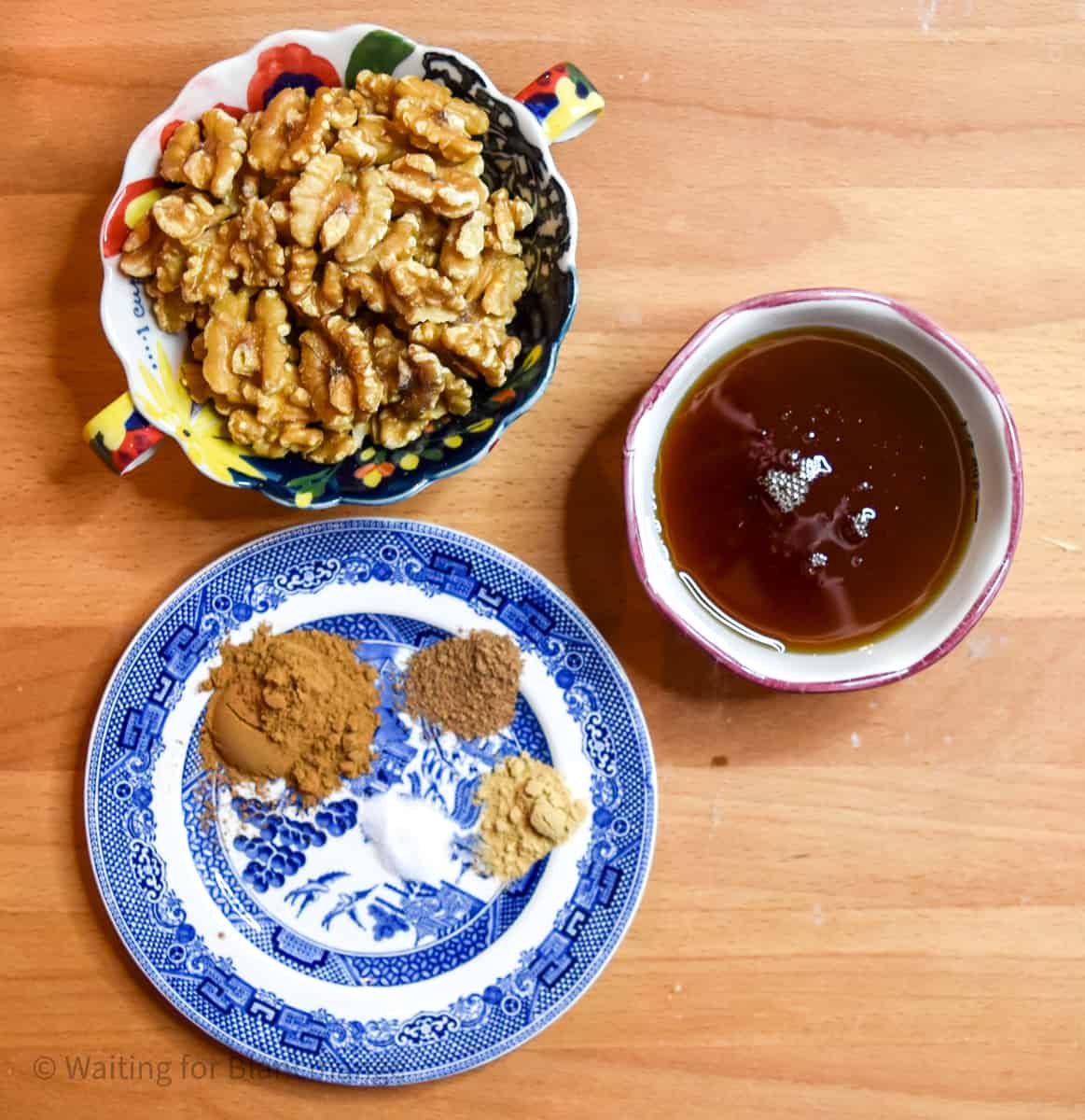 Candied Maple Cinnamon Walnuts Waiting for Blancmange