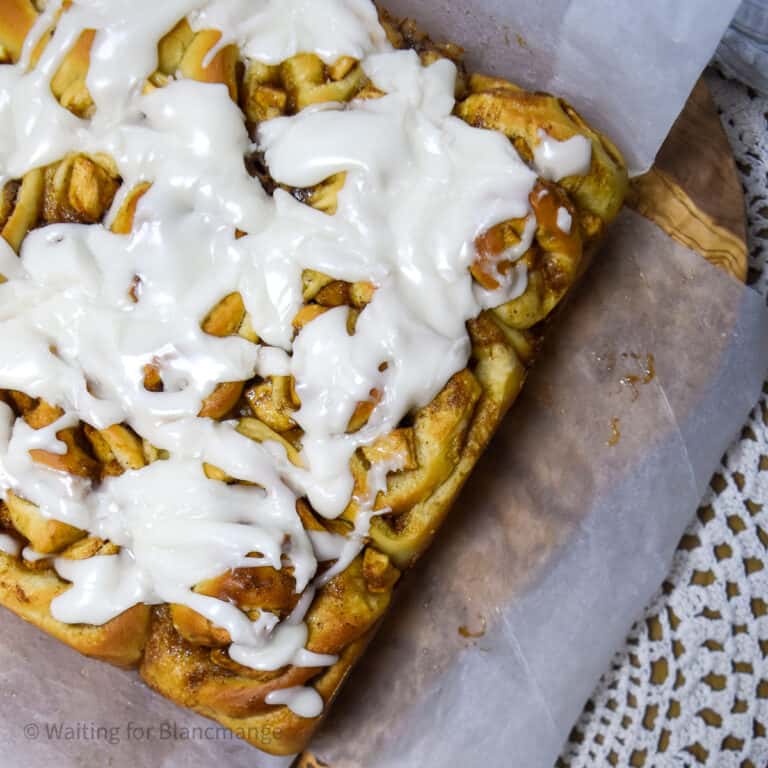 Cinnamon Rolls with Apple Pie Filling Waiting for Blancmange